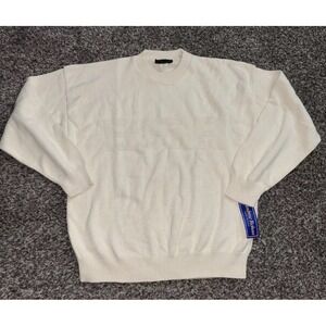 Vintage Andrew Rohan USA MADE Heavy Knit Sweater XL "BSA" Boy Scouts NWT‎ Cream